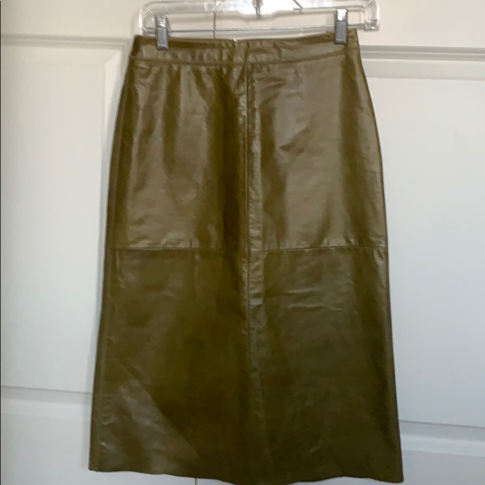 Olive Green leather skirt with lining